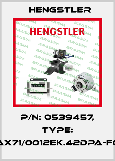 p/n: 0539457, Type: AX71/0012EK.42DPA-F0 Hengstler