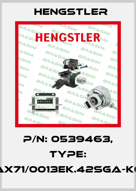 p/n: 0539463, Type: AX71/0013EK.42SGA-K0 Hengstler