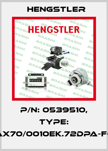 p/n: 0539510, Type: AX70/0010EK.72DPA-F0 Hengstler
