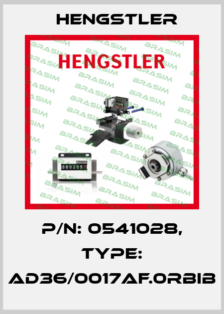 p/n: 0541028, Type: AD36/0017AF.0RBIB Hengstler