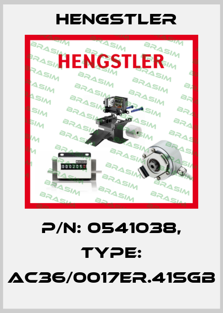 p/n: 0541038, Type: AC36/0017ER.41SGB Hengstler