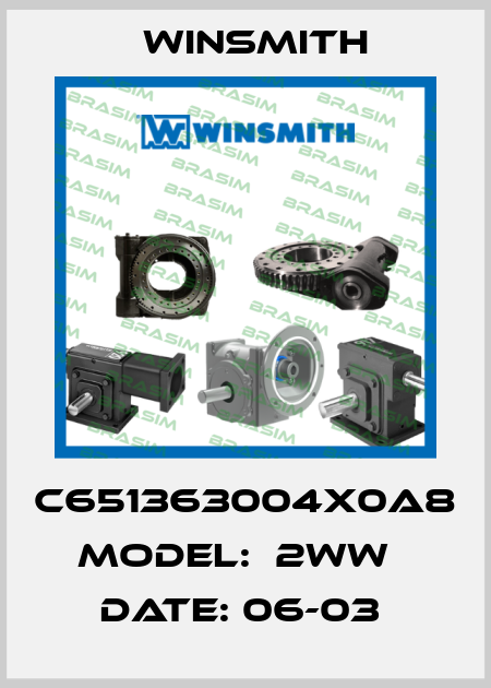 C651363004X0A8 Model:  2WW   Date: 06-03  Winsmith