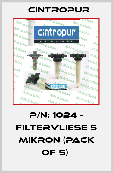 P/N: 1024 - Filtervliese 5 Mikron (pack of 5)  Cintropur