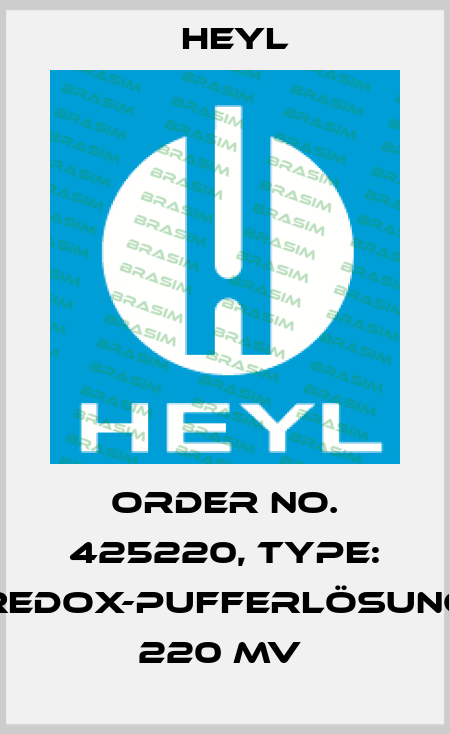 Order No. 425220, Type: Redox-Pufferlösung 220 mV  Heyl