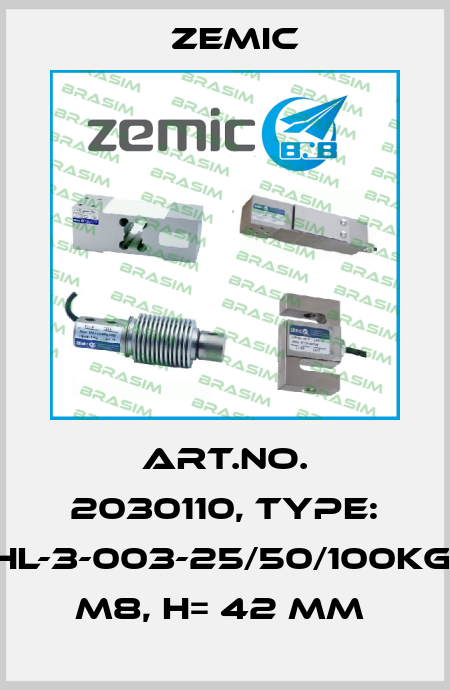 Art.No. 2030110, Type: HL-3-003-25/50/100kg, M8, H= 42 mm  ZEMIC