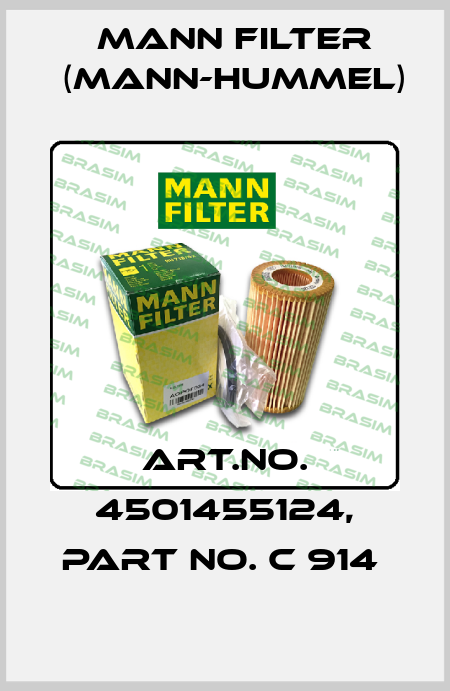 Art.No. 4501455124, Part No. C 914  Mann Filter (Mann-Hummel)