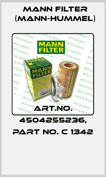 Art.No. 4504255236, Part No. C 1342  Mann Filter (Mann-Hummel)
