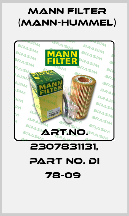 Art.No. 2307831131, Part No. Di 78-09  Mann Filter (Mann-Hummel)