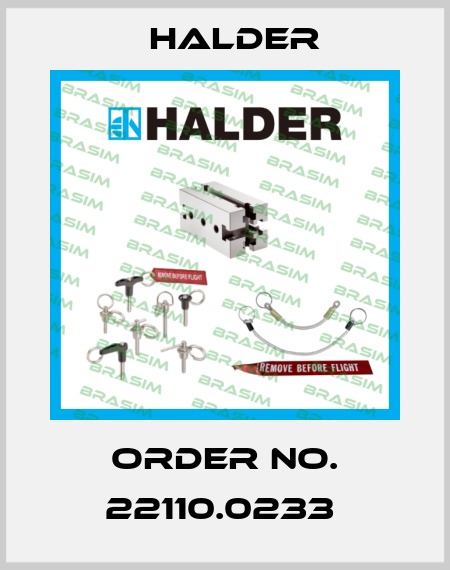 Order No. 22110.0233  Halder