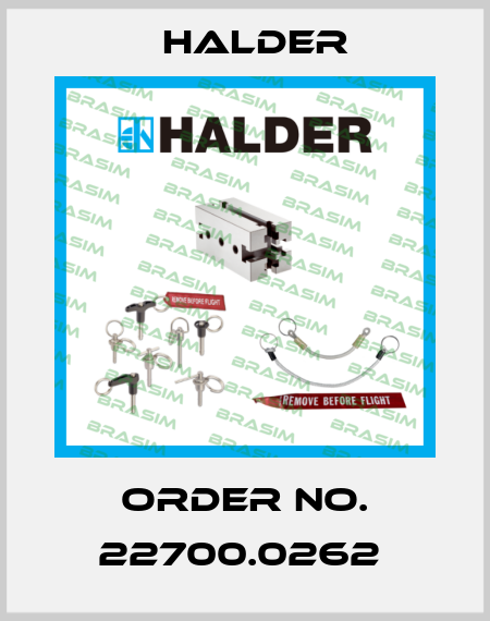 Order No. 22700.0262  Halder