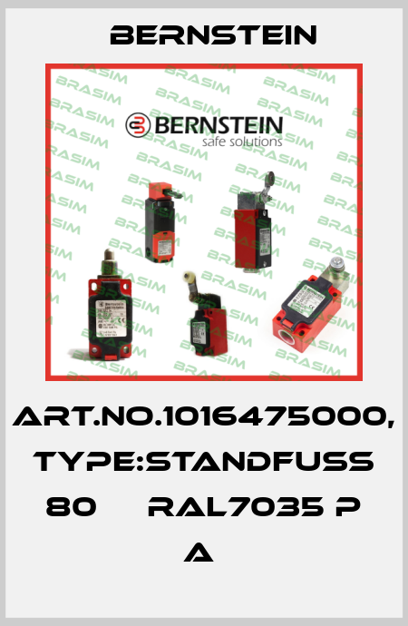 Art.No.1016475000, Type:STANDFUß 80     RAL7035 P    A  Bernstein