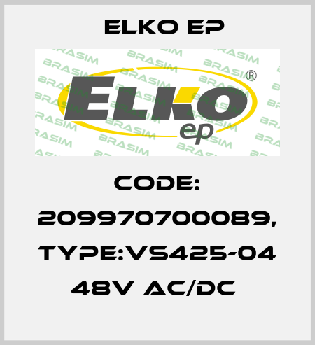 Code: 209970700089, Type:VS425-04 48V AC/DC  Elko EP