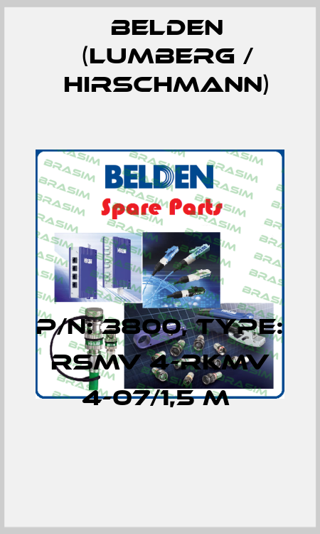 P/N: 3800, Type: RSMV 4-RKMV 4-07/1,5 M  Belden (Lumberg / Hirschmann)