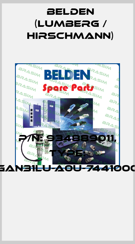 P/N: 934889011, Type: GAN31LU-A0U-7441000  Belden (Lumberg / Hirschmann)