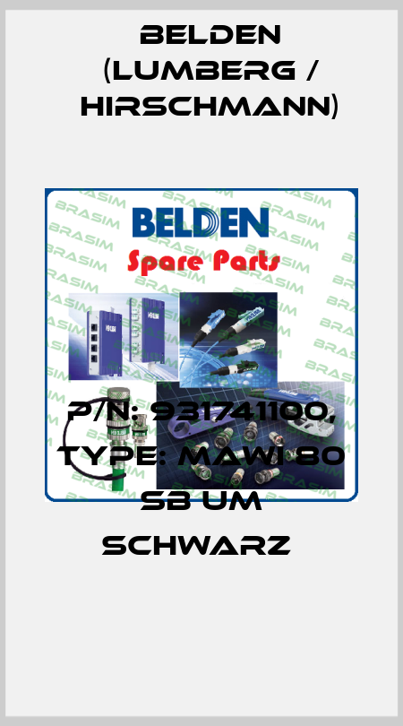 P/N: 931741100, Type: MAWI 80 SB UM schwarz  Belden (Lumberg / Hirschmann)