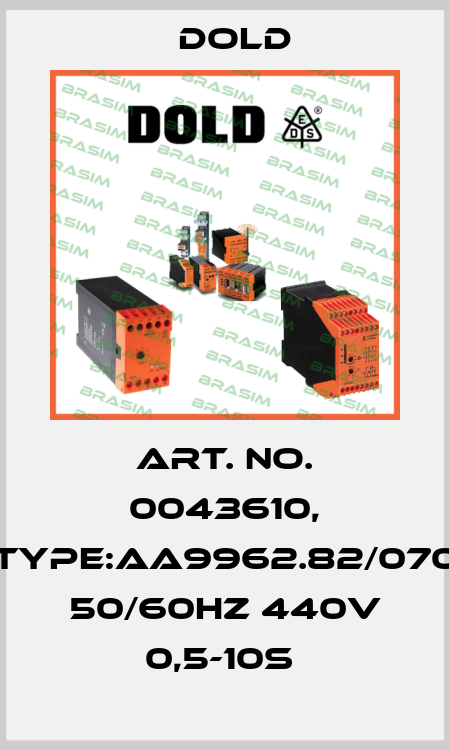 Art. No. 0043610, Type:AA9962.82/070 50/60HZ 440V 0,5-10S  Dold