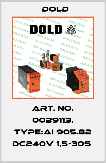 Art. No. 0029113, Type:AI 905.82 DC240V 1,5-30S  Dold