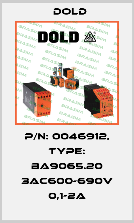 p/n: 0046912, Type: BA9065.20 3AC600-690V 0,1-2A Dold