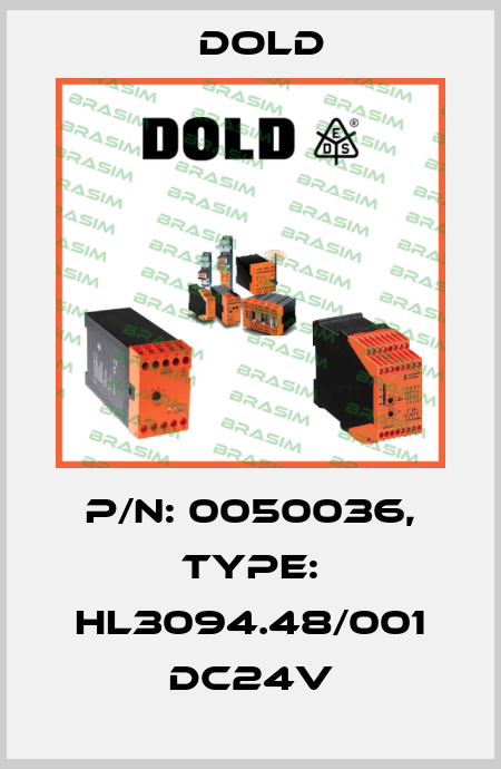 p/n: 0050036, Type: HL3094.48/001 DC24V Dold