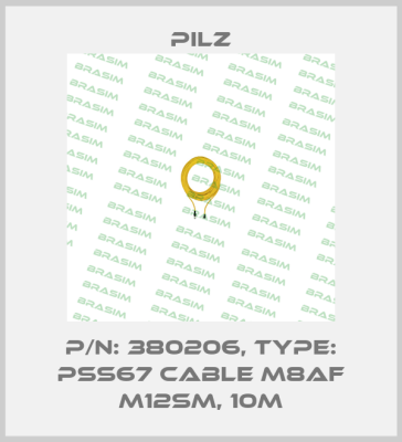 p/n: 380206, Type: PSS67 Cable M8af M12sm, 10m Pilz