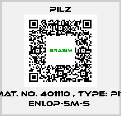Mat. No. 401110 , Type: PIT en1.0p-5m-s  Pilz