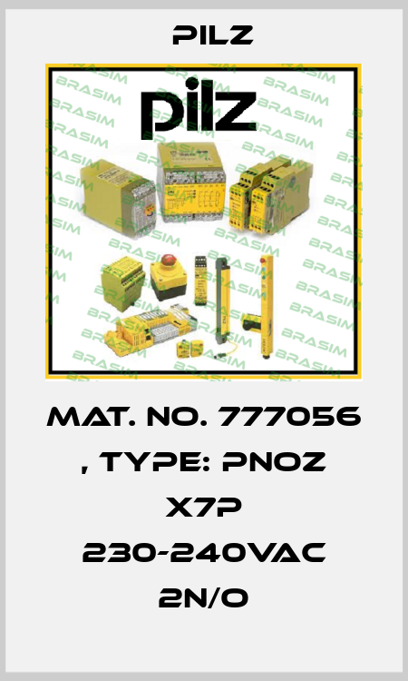 Mat. No. 777056 , Type: PNOZ X7P 230-240VAC 2n/o Pilz
