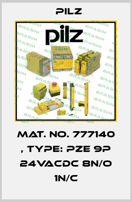 Mat. No. 777140 , Type: PZE 9P 24VACDC 8n/o 1n/c Pilz