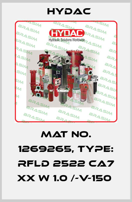 Mat No. 1269265, Type: RFLD 2522 CA7 XX W 1.0 /-V-150  Hydac