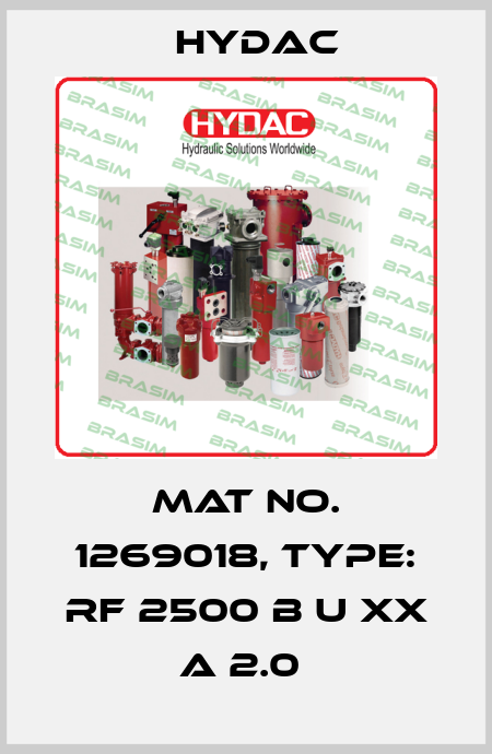 Mat No. 1269018, Type: RF 2500 B U XX A 2.0  Hydac