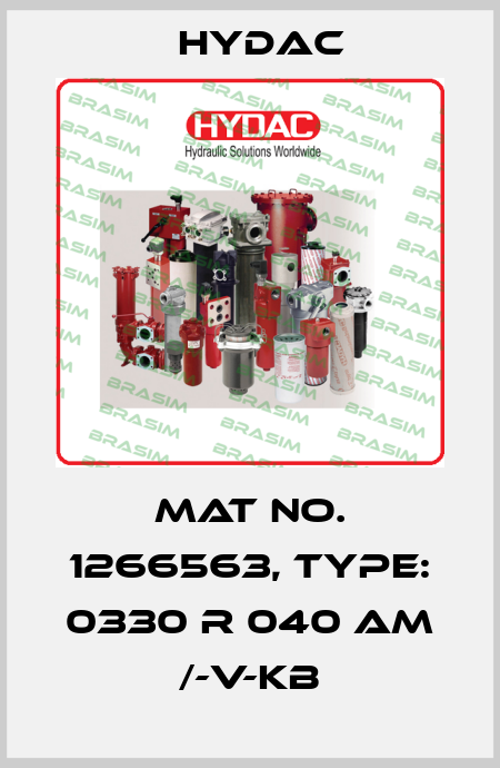 Mat No. 1266563, Type: 0330 R 040 AM /-V-KB Hydac