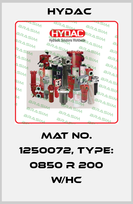 Mat No. 1250072, Type: 0850 R 200 W/HC Hydac