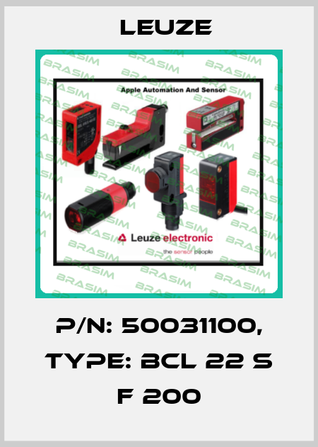 p/n: 50031100, Type: BCL 22 S F 200 Leuze