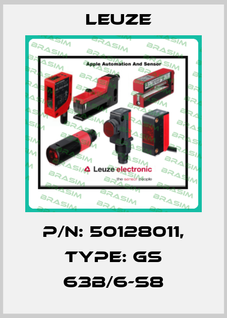 p/n: 50128011, Type: GS 63B/6-S8 Leuze