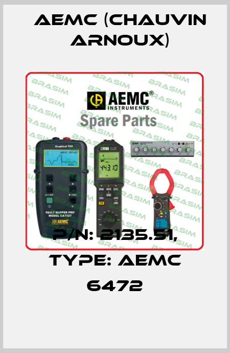 P/N: 2135.51, Type: AEMC 6472 AEMC (Chauvin Arnoux)