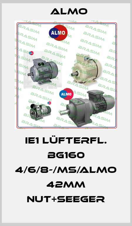 IE1 Lüfterfl. BG160 4/6/8-/MS/ALMO 42mm Nut+Seeger Almo