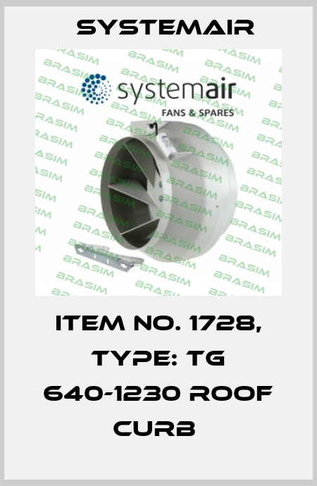Item No. 1728, Type: TG 640-1230 Roof curb  Systemair