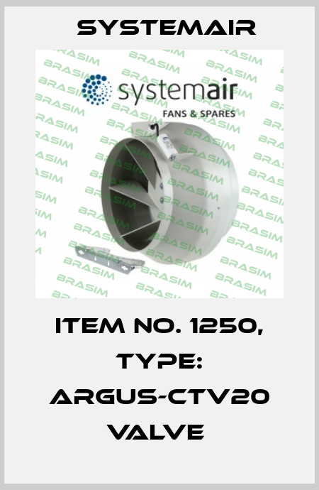 Item No. 1250, Type: Argus-CTV20 valve  Systemair
