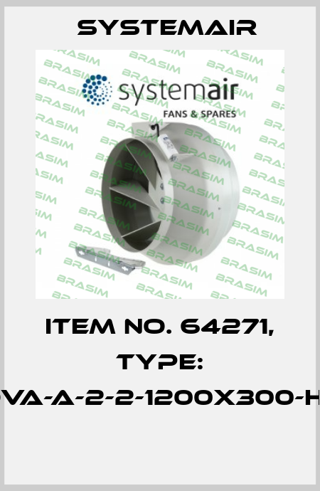 Item No. 64271, Type: NOVA-A-2-2-1200x300-H-W  Systemair