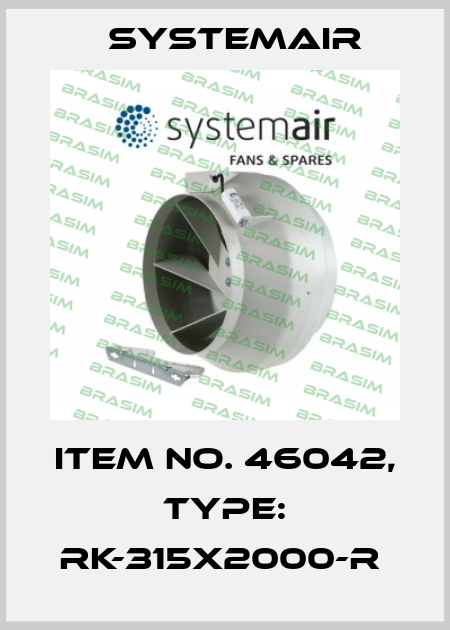 Item No. 46042, Type: RK-315x2000-R  Systemair