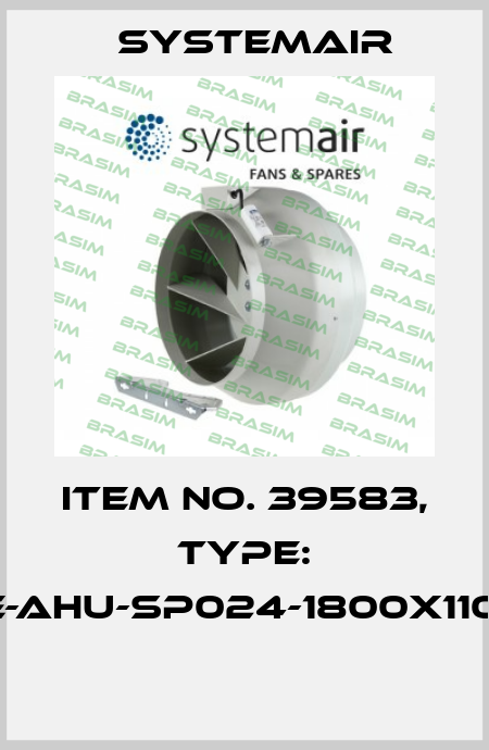 Item No. 39583, Type: TUNE-AHU-SP024-1800x1101-M0  Systemair