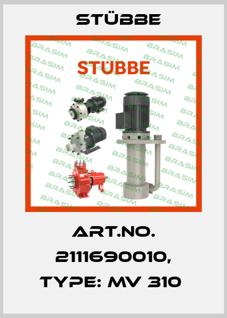Art.No. 2111690010, Type: MV 310  Stübbe
