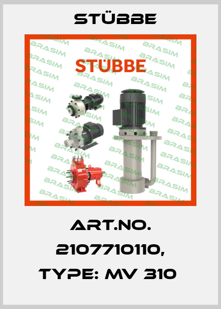 Art.No. 2107710110, Type: MV 310  Stübbe