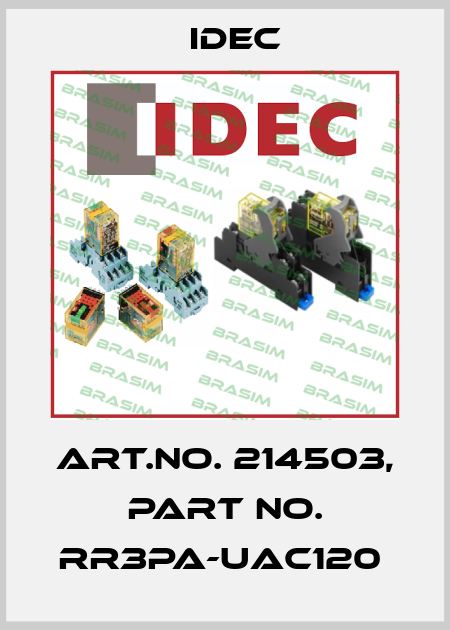 Art.No. 214503, Part No. RR3PA-UAC120  Idec