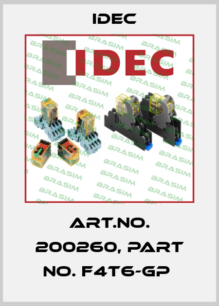 Art.No. 200260, Part No. F4T6-GP  Idec