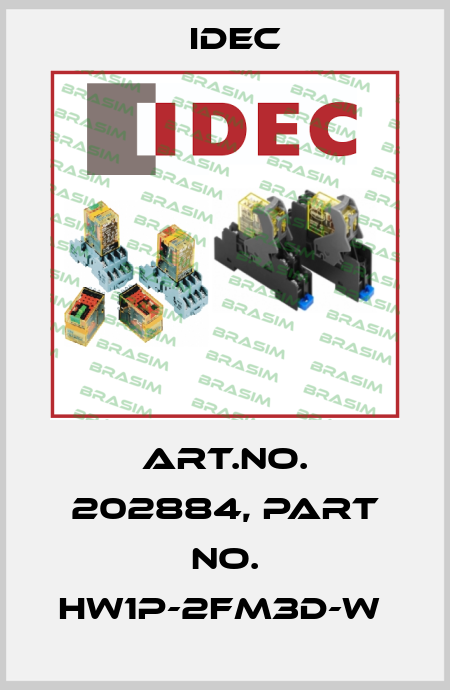 Art.No. 202884, Part No. HW1P-2FM3D-W  Idec
