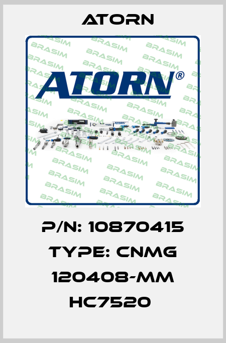 P/N: 10870415 Type: CNMG 120408-MM HC7520  Atorn