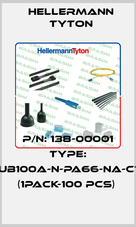 P/N: 138-00001 Type: UB100A-N-PA66-NA-C1 (1pack-100 pcs)  Hellermann Tyton
