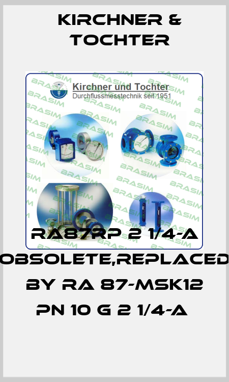 RA87RP 2 1/4-a obsolete,replaced by RA 87-MSK12 PN 10 G 2 1/4-a  Kirchner & Tochter