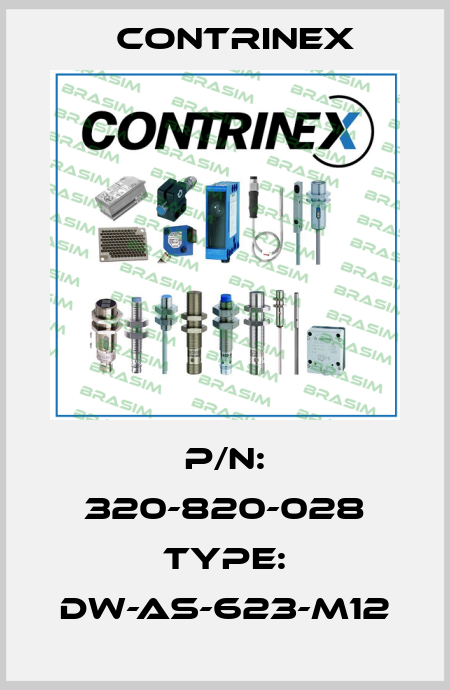P/N: 320-820-028 Type: DW-AS-623-M12 Contrinex