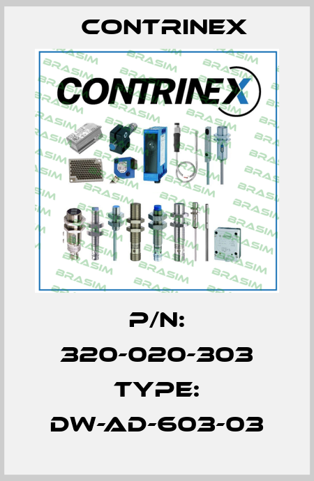 P/N: 320-020-303 Type: DW-AD-603-03 Contrinex